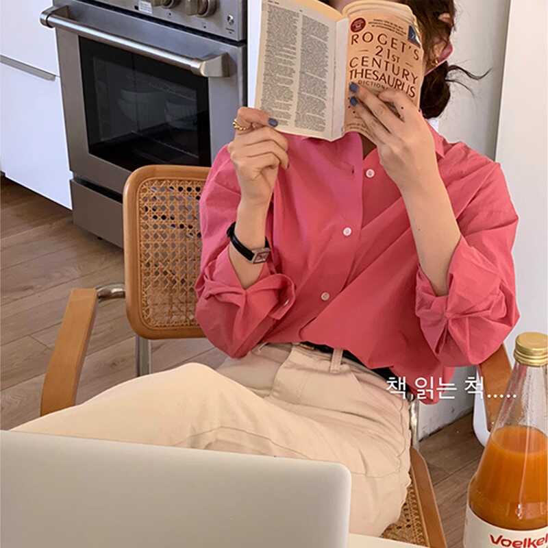 衬衣长袖纯色叠穿百搭开衫