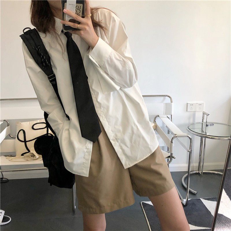 衬衫白色百搭春夏季学院风