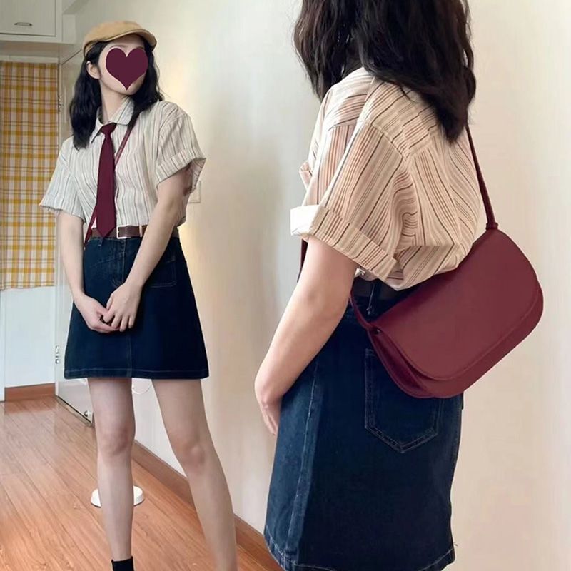 短袖衬衫穿搭设计感夏季条纹港味