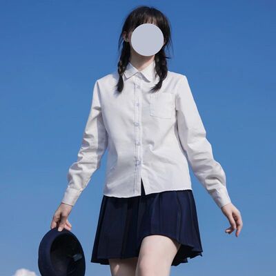 长袖基础款大码jk衬衫通勤宽松