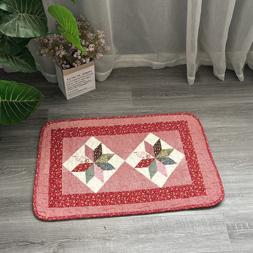 纯棉可机洗卫生间夹棉布艺吸水垫