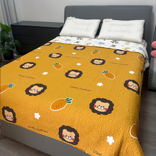 卡通纯棉床盖单件床单夹棉绗缝防滑防皱双面可用四季款榻榻米炕垫