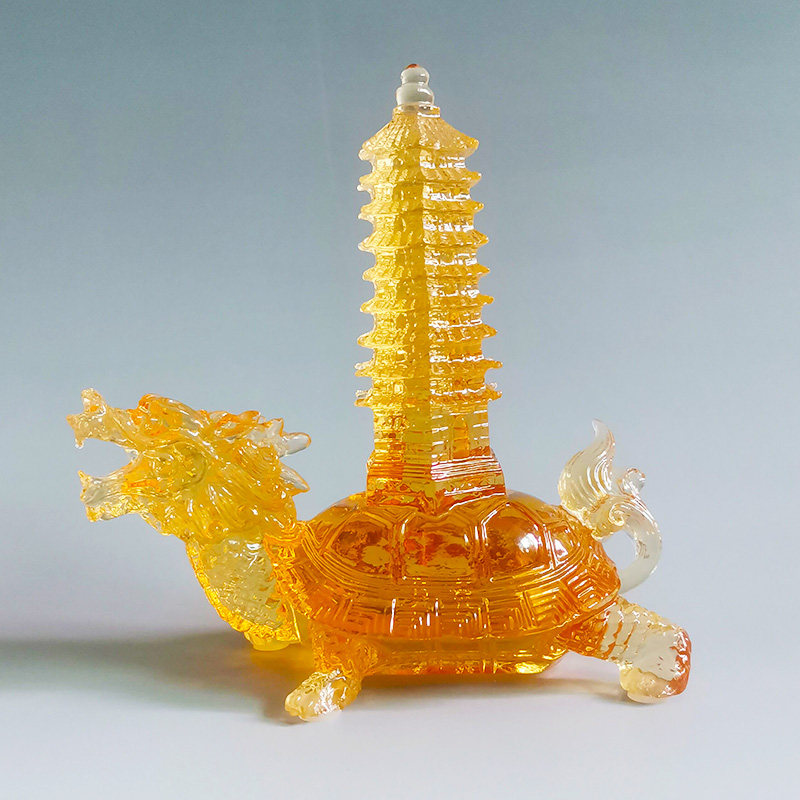 琉璃龙龟文昌塔摆件时尚创意家居装饰品个性定制刻字乔迁生日礼物