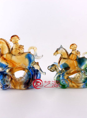 琉璃马上封侯创意风水招财生肖猴