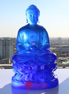 琉璃佛堂结缘镇宅风水供奉摆件