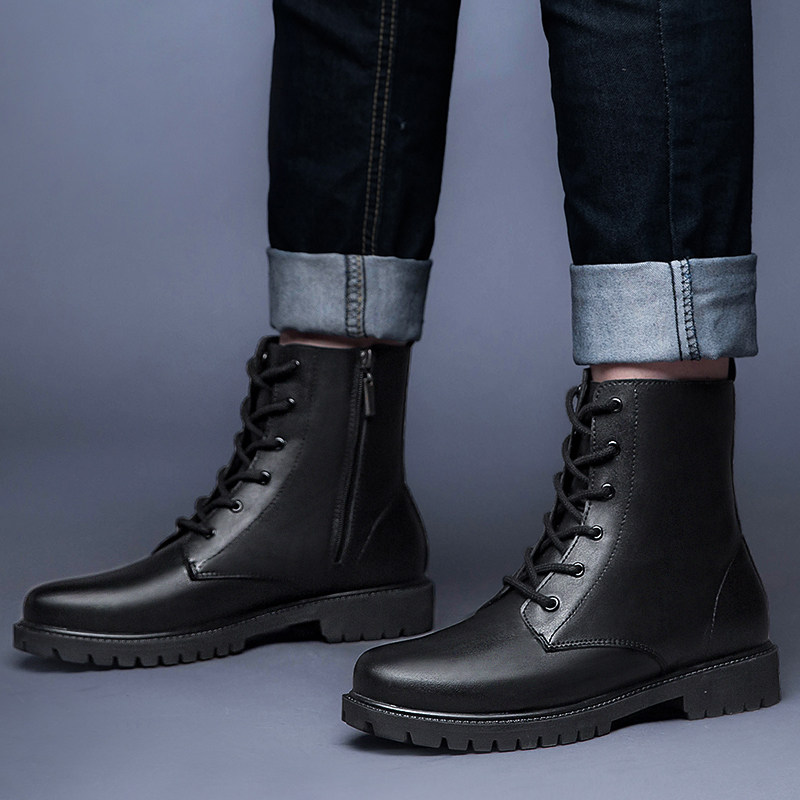 秋冬季男士特大码45真皮46黑色皮靴47加绒48皮靴小码36马丁靴3738