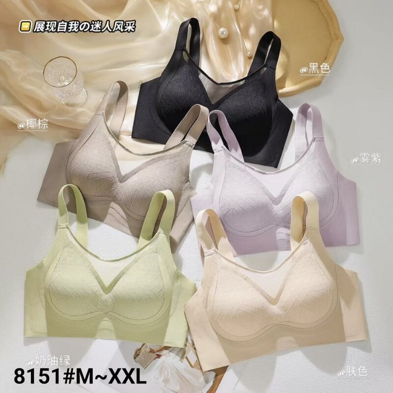 赛芬8151舒适大码全罩杯抹胸无痕内衣女大胸显小防下垂聚拢文胸薄