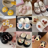卡通饼干趣味狗狗香肠嘴diy洞洞鞋 扣 花扣可拆卸星星软萌小鸭子鞋