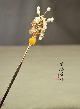 裳容手作发簪保色铜复古