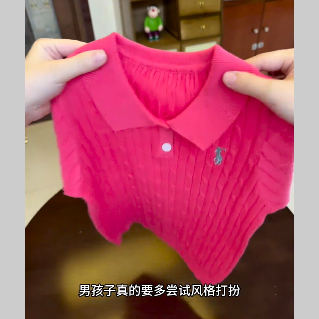 女童夏日新款针织短袖上衣polo衫夏装女宝宝洋气韩版儿童毛衣T恤