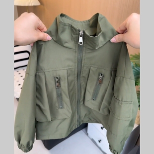 潮酷工装外套春秋韩范时髦小中大童男女童春装外套