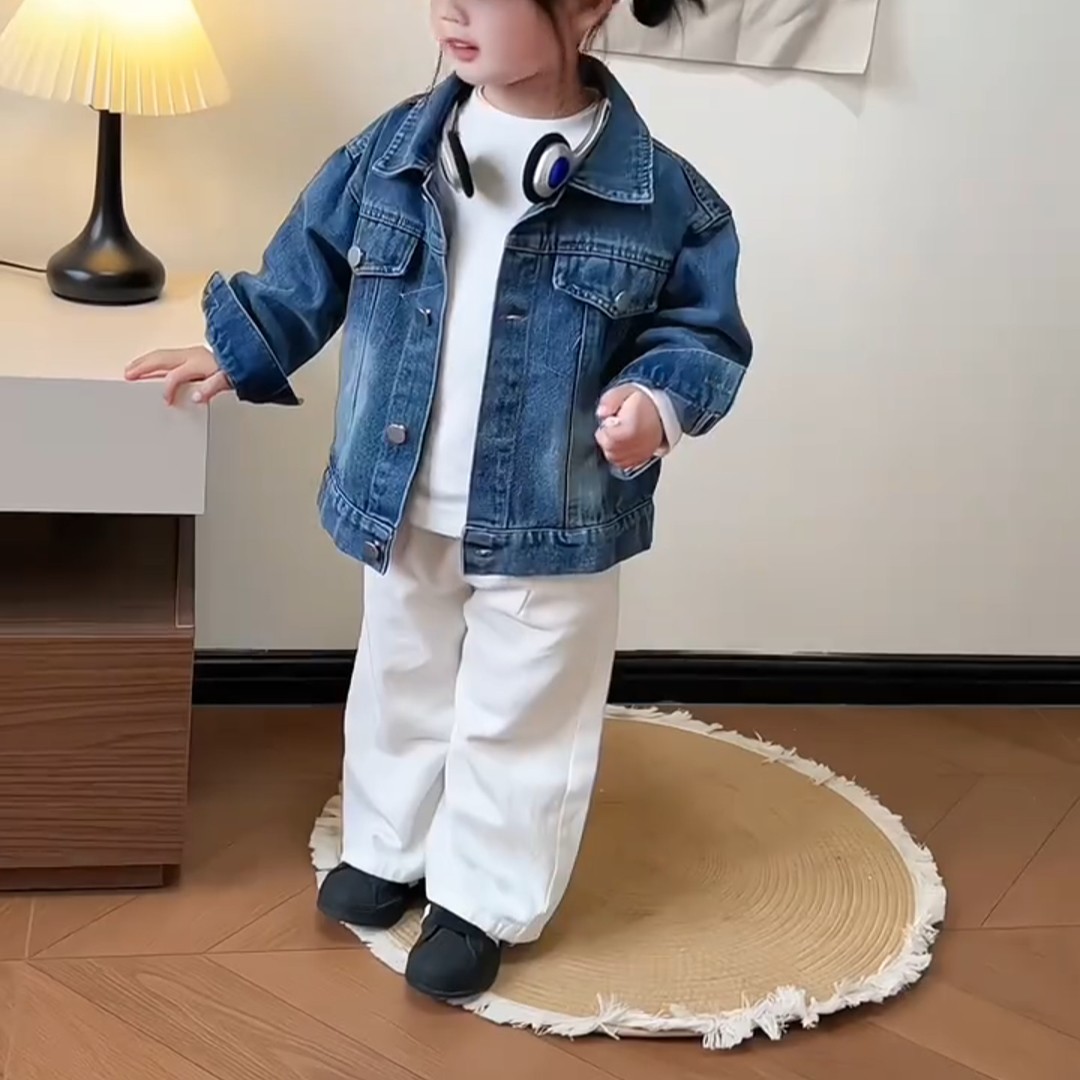日韩童装儿童牛仔外套春装2026新款衬衫男童上衣韩版女宝长袖春秋