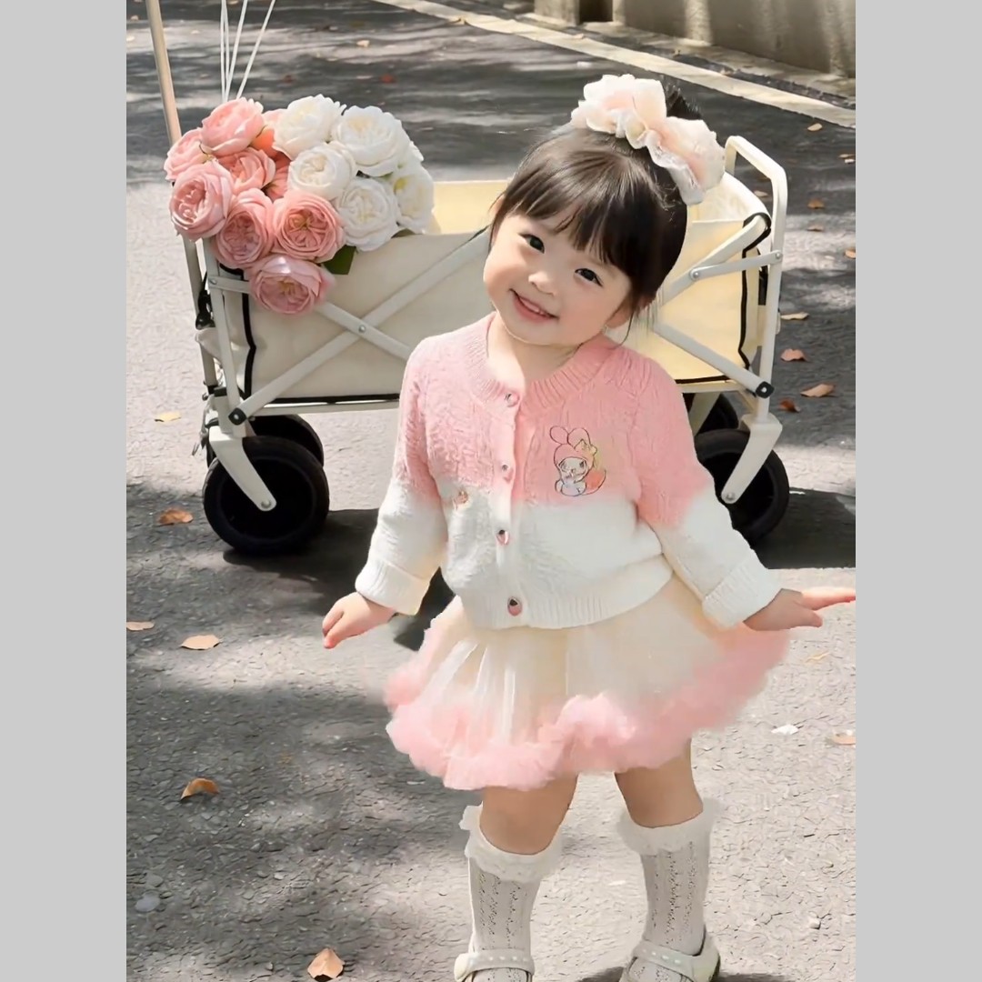女童洋气开衫套装tutu2026春款儿童针织新款毛衣两件套春秋时髦