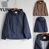 韩版 YUN韫秋季 女风衣 减龄拼接花边带帽短款 百搭外套5888兜兜 新品