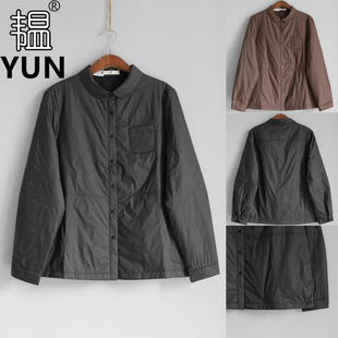 新品 外套 女装 轻薄夹棉女衬衫 6002 小圆领单排扣韩版 YUN韫2025冬季