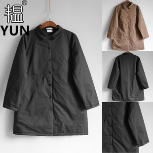 通勤极简加厚风衣棉外套 翻领单排扣韩版 6082 新女装 YUN韫2025冬季