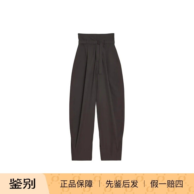 Lemaire 折叠腰带宽松纽扣锥形休闲裤 女款