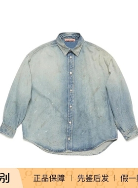 Acne Studios 宽松纽扣徽标标签落肩男女同款长袖衬衫