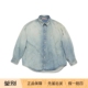 Studios 宽松纽扣徽标标签落肩男女同款 长袖 Acne 衬衫