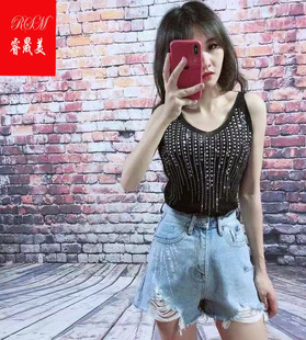 2024夏装新款多款式烫钻冰丝针织吊带背心女外穿性感内搭打底上衣