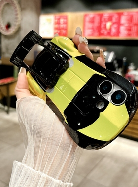 适用苹果16pro手机壳iphone15汽车造型14跑车13电镀12pm硅胶x带支架xsmax软壳xr小众8plus网红iph11个性7男款