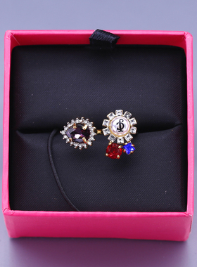 boshuolin juicy水滴彩钻开口可调节戒指 欧美风珍珠锆石镶钻指环