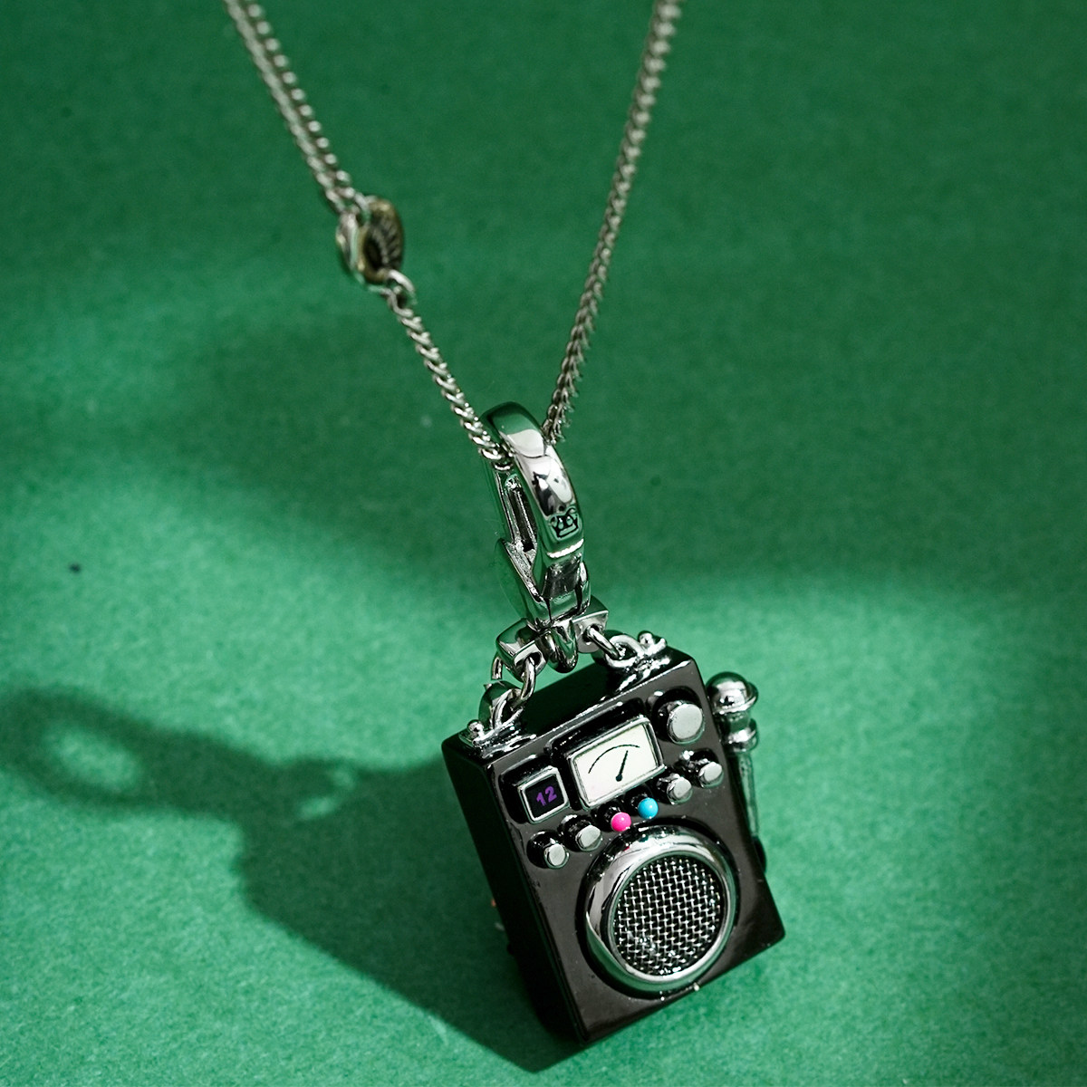 boshuolin juicy潮酷麦克风话筒唱歌机吊坠项链个性街头挂件配饰