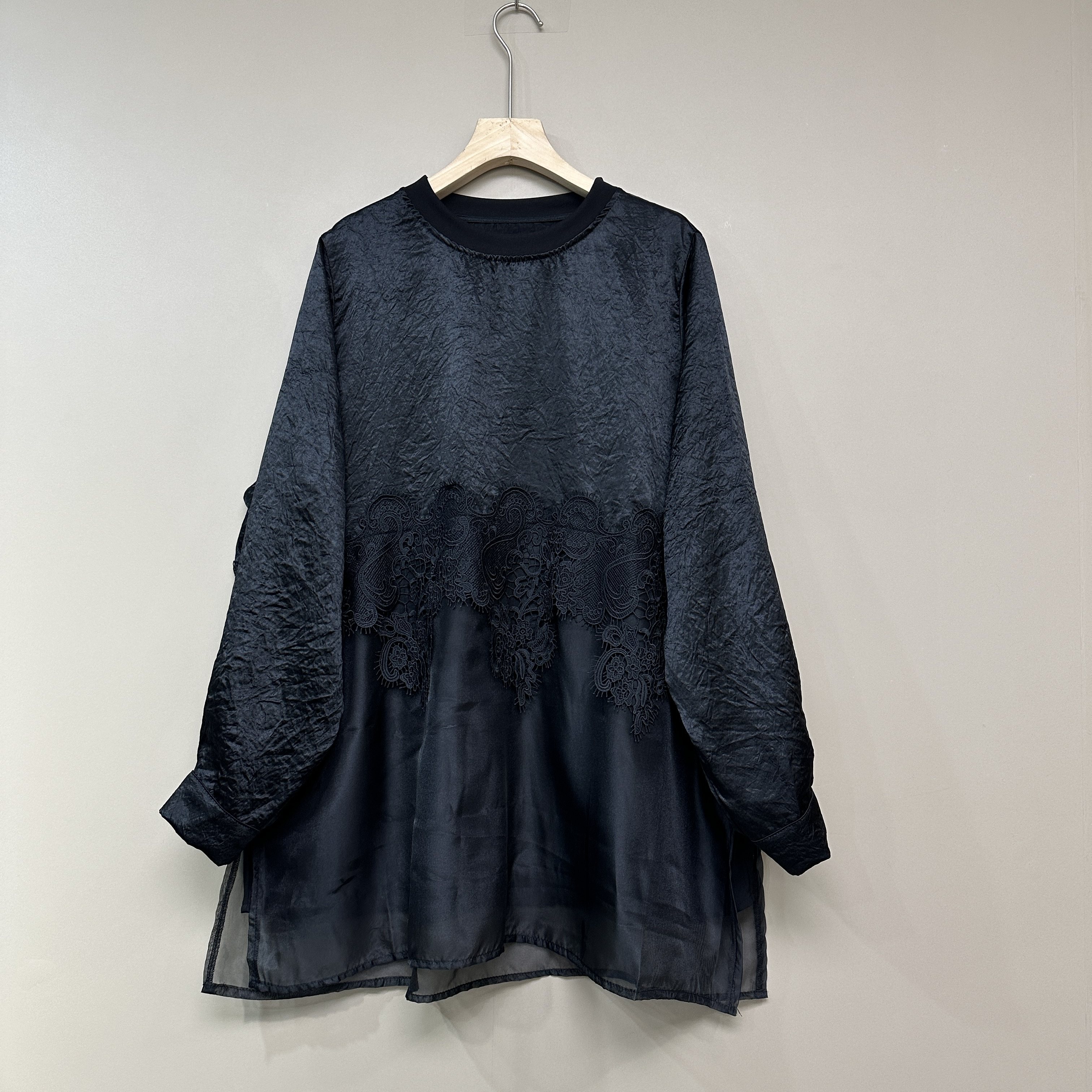 2026春季新款法式优雅醋酸蕾丝拼接打底衫洋气开叉衬衫,女装/女士精品,衬衫,淘宝优惠券,粉丝福利购,淘宝优惠卷