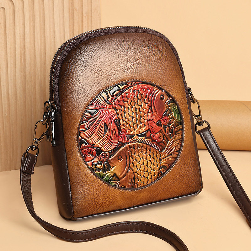 手机包2025新款休闲钥匙包女双层单肩包斜挎国风复古斜挎包小方包,箱包皮具/热销女包/男包,单肩包,淘宝优惠券,粉丝福利购,淘宝优惠卷