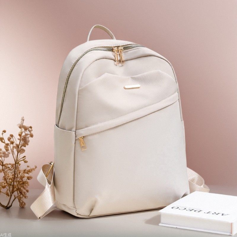 轻便牛津布双肩包女2025新款时尚百搭大容量旅行学生14寸电脑背包,箱包皮具/热销女包/男包,双肩背包,淘宝优惠券,粉丝福利购,淘宝优惠卷