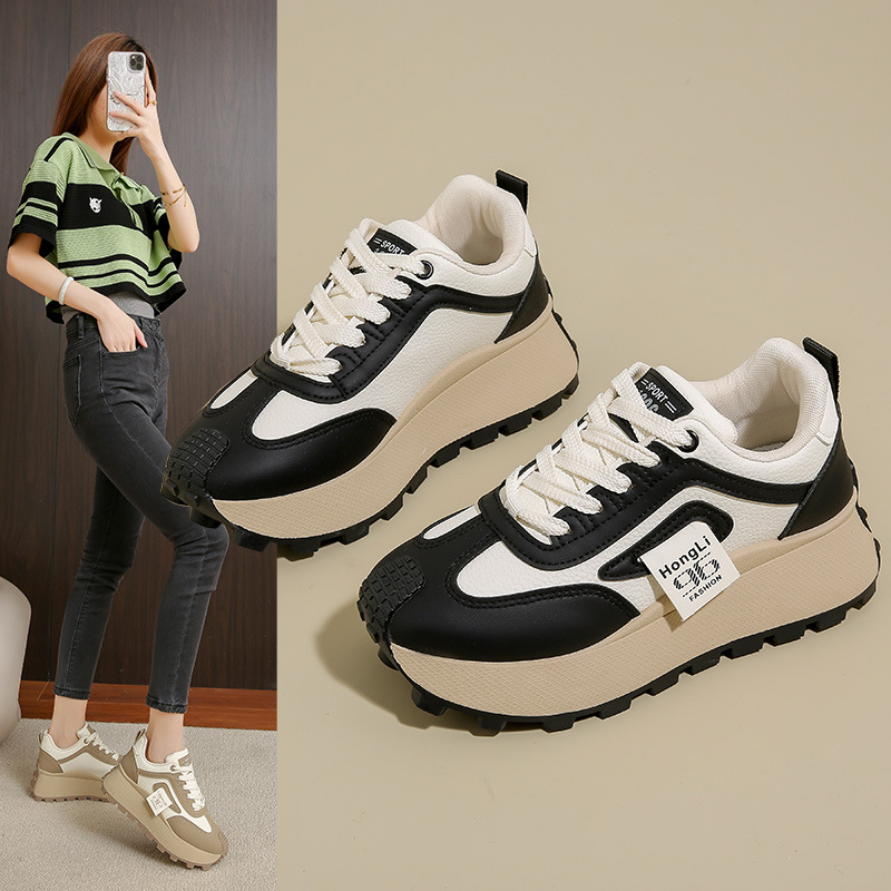 2025春季新款韩版透气阿甘鞋女ins学生休闲鞋厚底跑步女鞋HL875-1