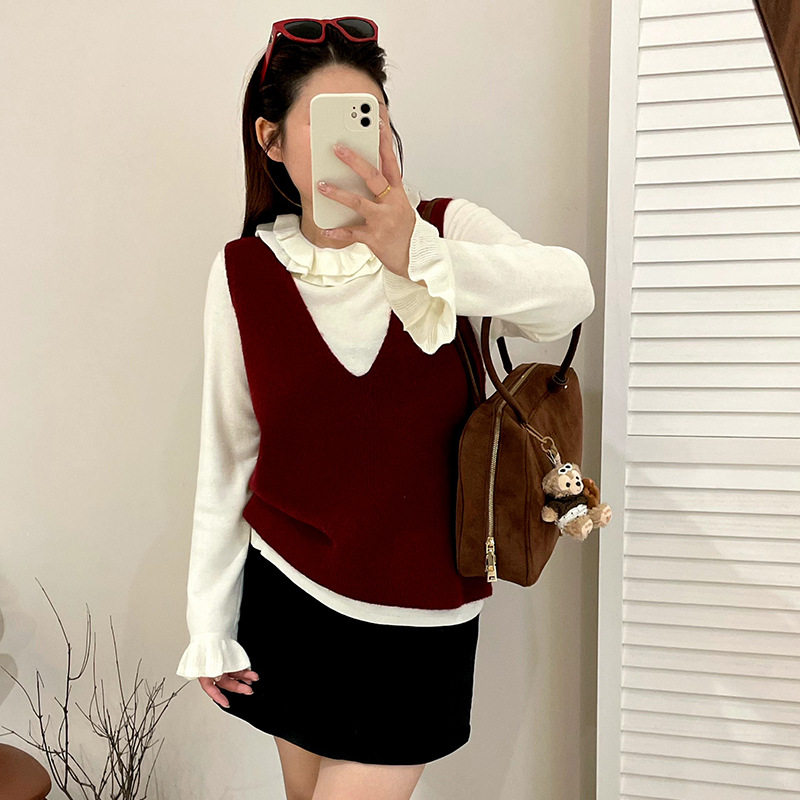 大码女装外穿内搭无袖毛衣女针织衫2025冬胖mm百搭背心马甲23659,女装/女士精品,马夹,淘宝优惠券,粉丝福利购,淘宝优惠卷