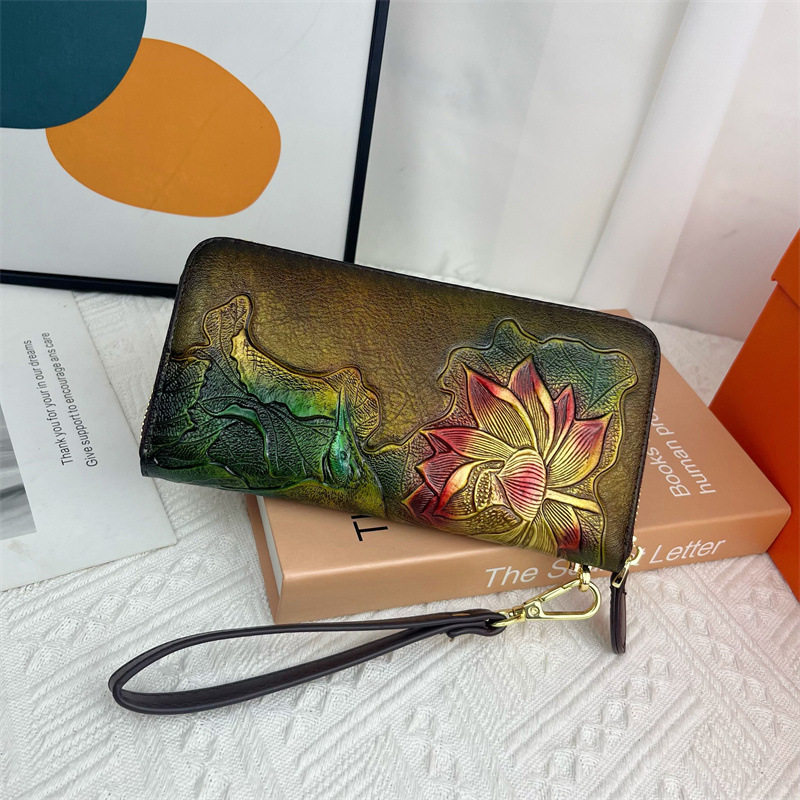 秋季跨境新款中国风时尚小鸟荷花复古立体拉链包休闲手包时尚钱包,箱包皮具/热销女包/男包,单肩包,淘宝优惠券,粉丝福利购,淘宝优惠卷