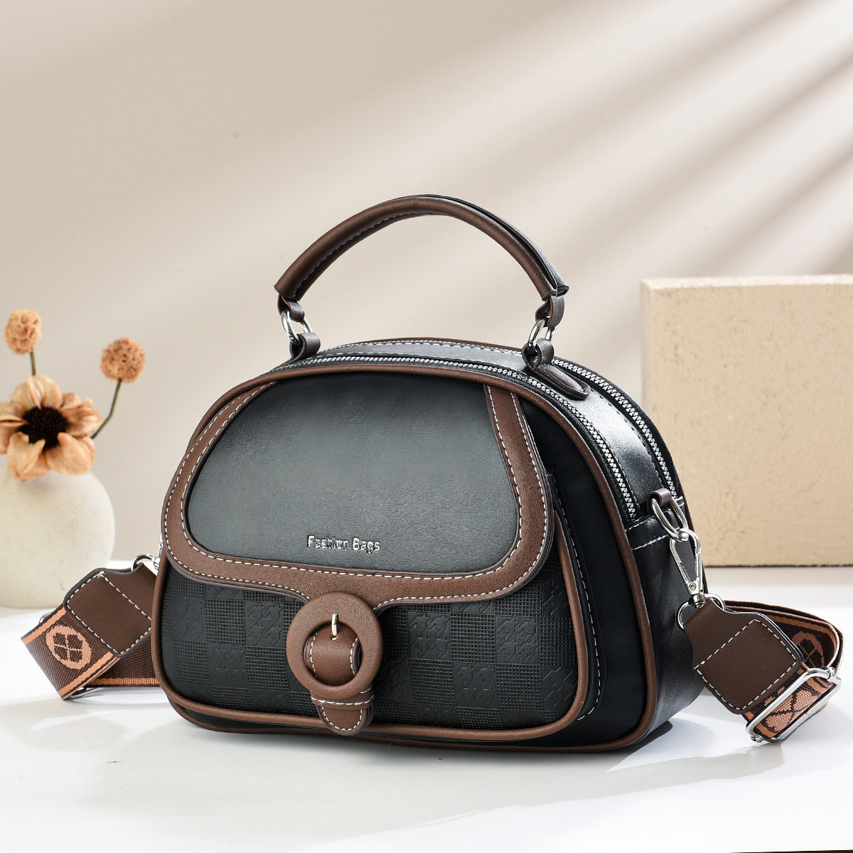 小包包2025新款洋气撞色软皮单肩包潮时尚大容量小众斜跨手拎女包,箱包皮具/热销女包/男包,单肩包,淘宝优惠券,粉丝福利购,淘宝优惠卷