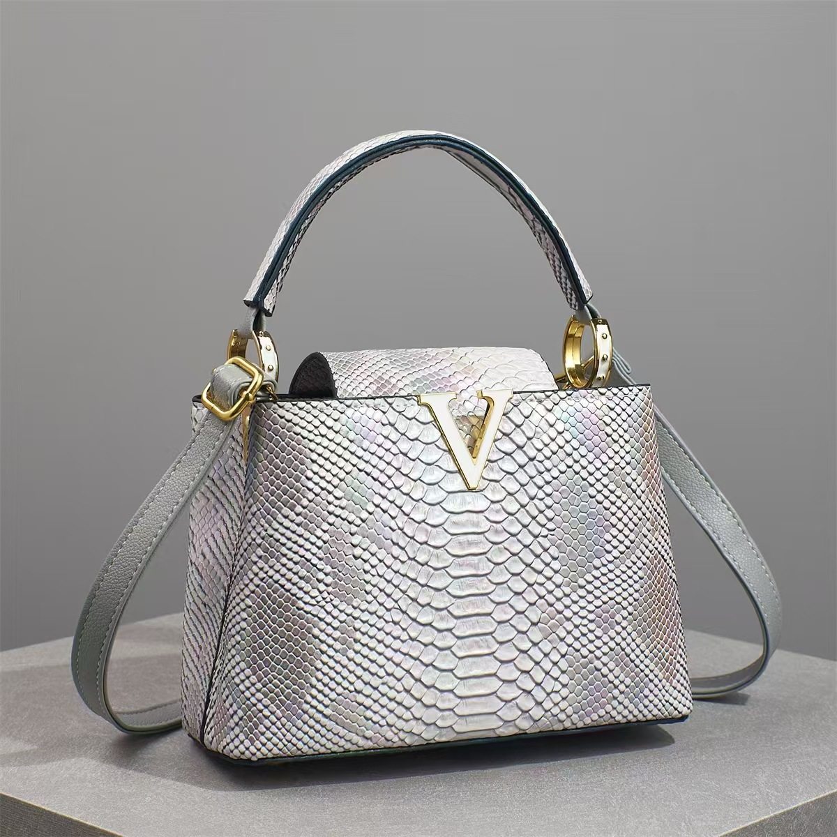 2025跨境新款bag彩色蛇纹手提包质感单肩斜挎包外贸热销baga,箱包皮具/热销女包/男包,单肩包,淘宝优惠券,粉丝福利购,淘宝优惠卷