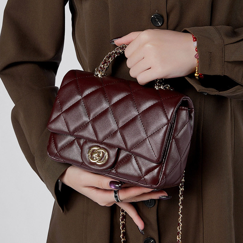 包包女士2025新款小香风金属链条菱格手提包百搭单肩斜挎中古女包,箱包皮具/热销女包/男包,单肩包,淘宝优惠券,粉丝福利购,淘宝优惠卷