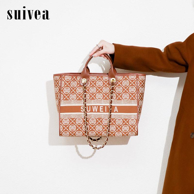 跨境女大容量手提包2026新款字母简约托特包复古棉麻休闲腋下包,箱包皮具/热销女包/男包,单肩包,淘宝优惠券,粉丝福利购,淘宝优惠卷