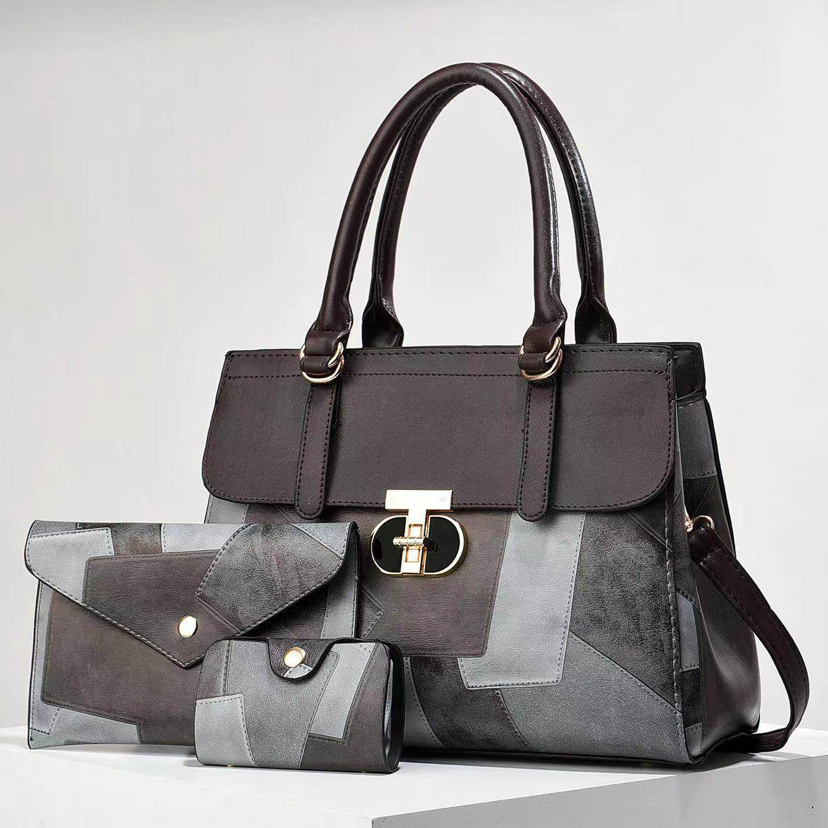 包包女2025新款撞色拼接子母包斜挎包跨境潮手提包大容量单肩女包,箱包皮具/热销女包/男包,单肩包,淘宝优惠券,粉丝福利购,淘宝优惠卷