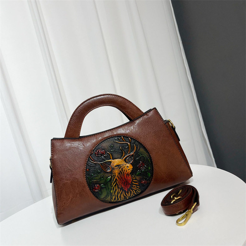 手提包复古雕花中国风质感单肩包国风中年女士通勤休闲包包跨境,箱包皮具/热销女包/男包,单肩包,淘宝优惠券,粉丝福利购,淘宝优惠卷