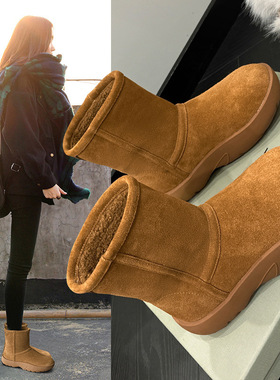 雪地靴女款冬季加绒加厚2025新款防水零下40度厚底短靴学生潮