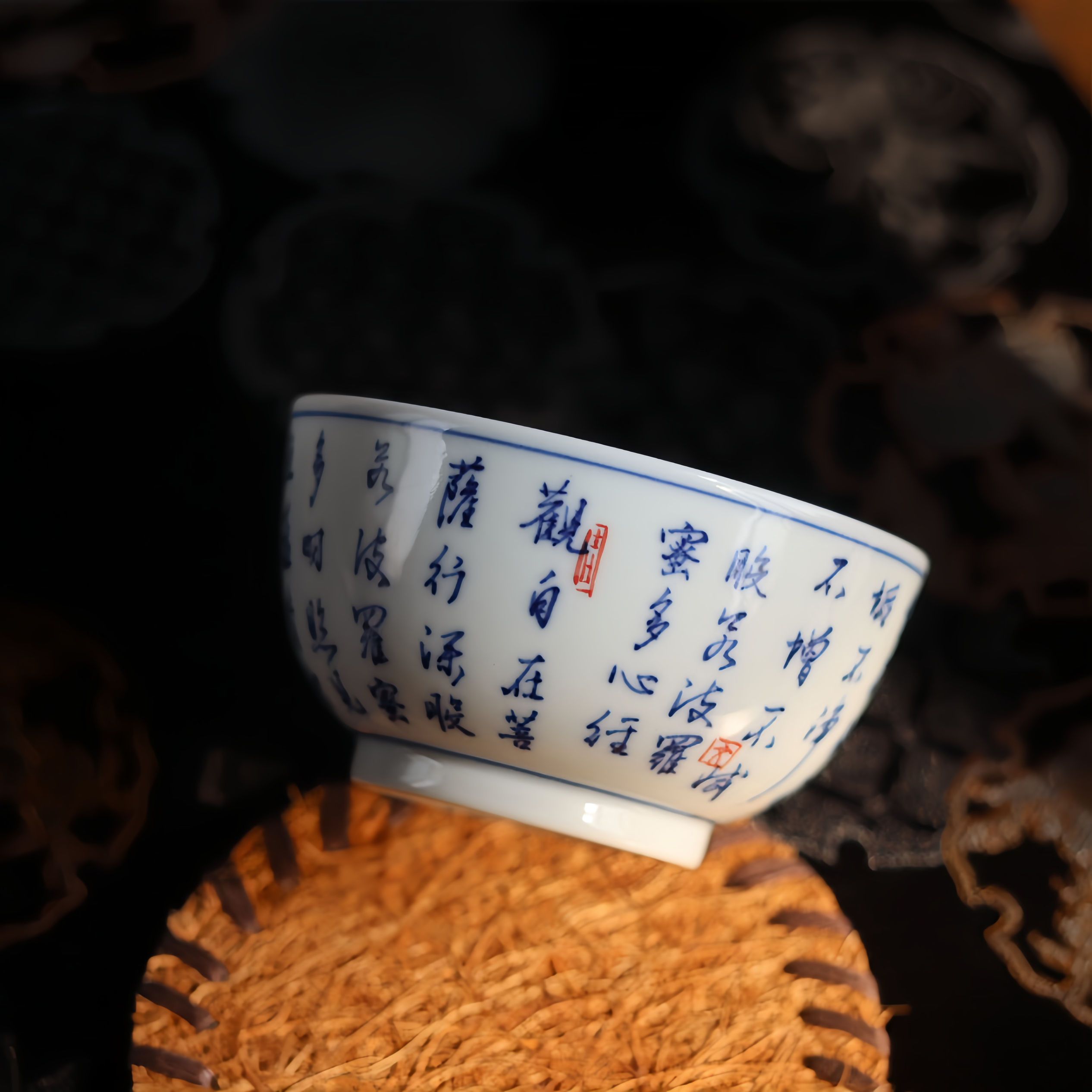 心经书法杯景德镇手工陶瓷主人杯茶碗 高端茶器个人专用