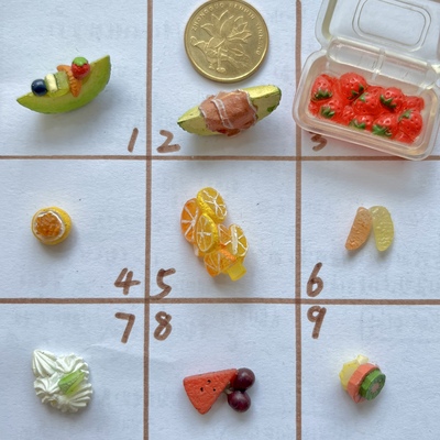 re-ment早期绝版食玩散货 水果拼盘配件