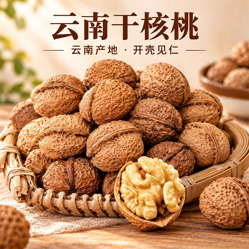 滇鲜生云南果仁饱满核桃干果原味坚果零食 老树核桃