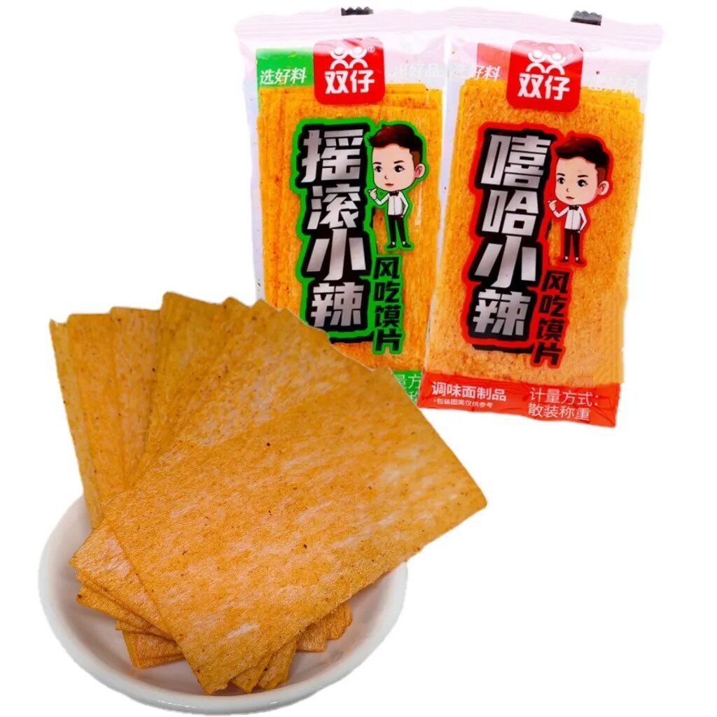 双仔风吃馍片嘻哈摇滚小辣片湖南辣条休闲麻辣零食小包装怀旧小吃