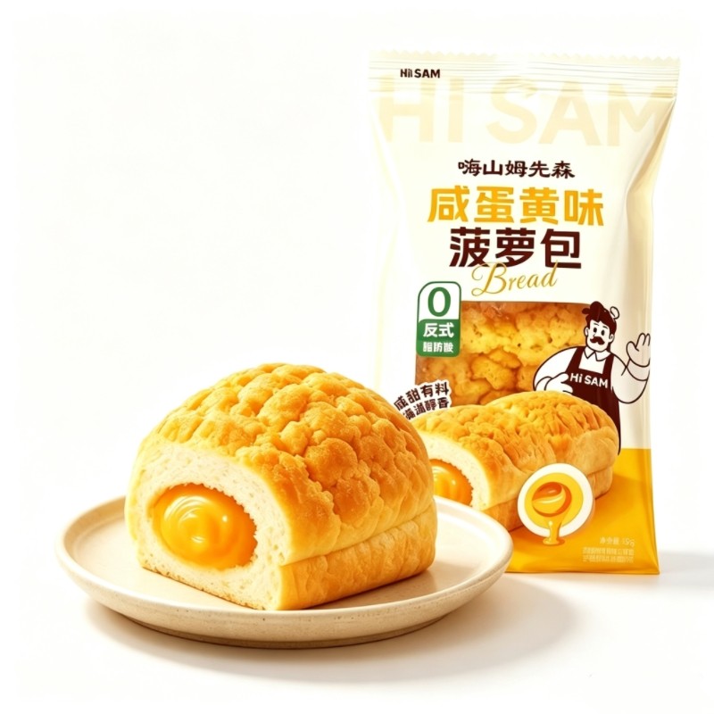 嗨山姆先森咸蛋黄味菠萝包85g袋装营养早餐下午茶办公室零食糕点
