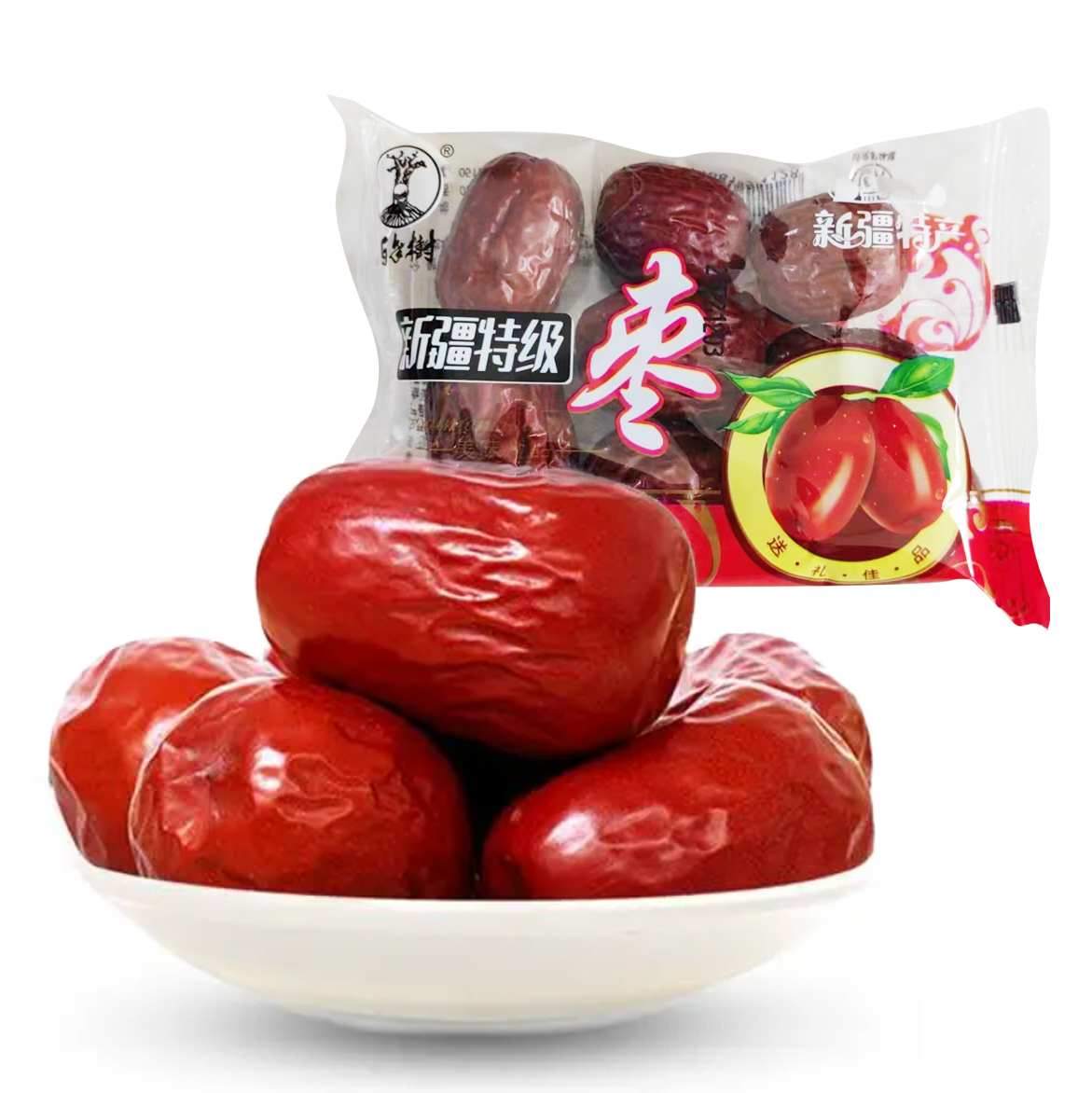 百年树新疆红枣500g灰枣红枣大红枣干吃枣子免洗零食品煲汤煮粥