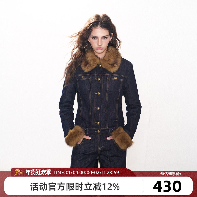 Goosfir 原创设计小香风复古牛仔短款外套女秋冬新款保暖夹克外套,女装/女士精品,短外套,淘宝优惠券,粉丝福利购,淘宝优惠卷