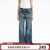 阔腿裤 Goosfir 女 街头百搭直筒裤 春夏新款 原创设计美式 复古牛仔裤