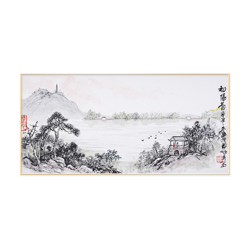 【西泠印社】郭超英国画《西湖风景:初阳台》书画字画书法作品收藏新