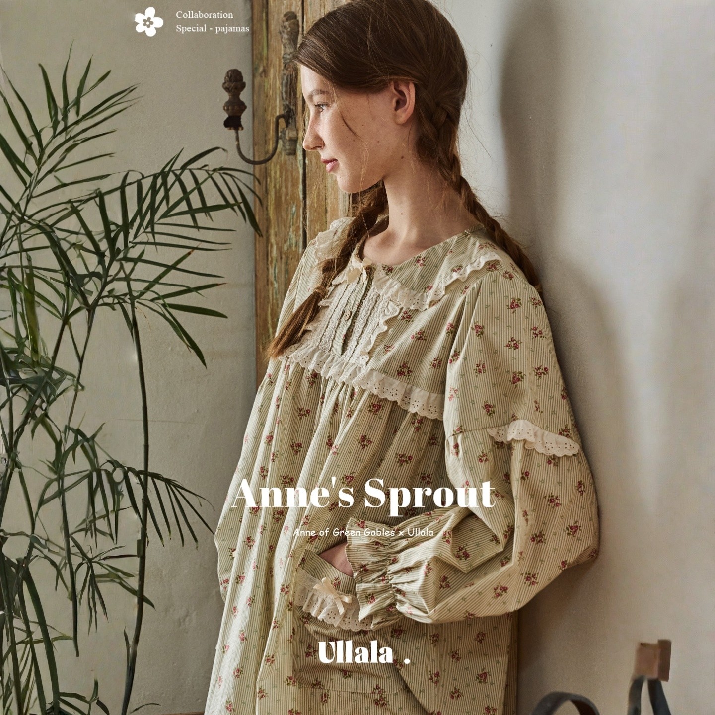 ULLALA韩国乌拉拉睡衣女2026春季甜美蕾丝边碎花娃娃领长袖家居裙,女士内衣/男士内衣/家居服,睡裙,淘宝优惠券,粉丝福利购,淘宝优惠卷